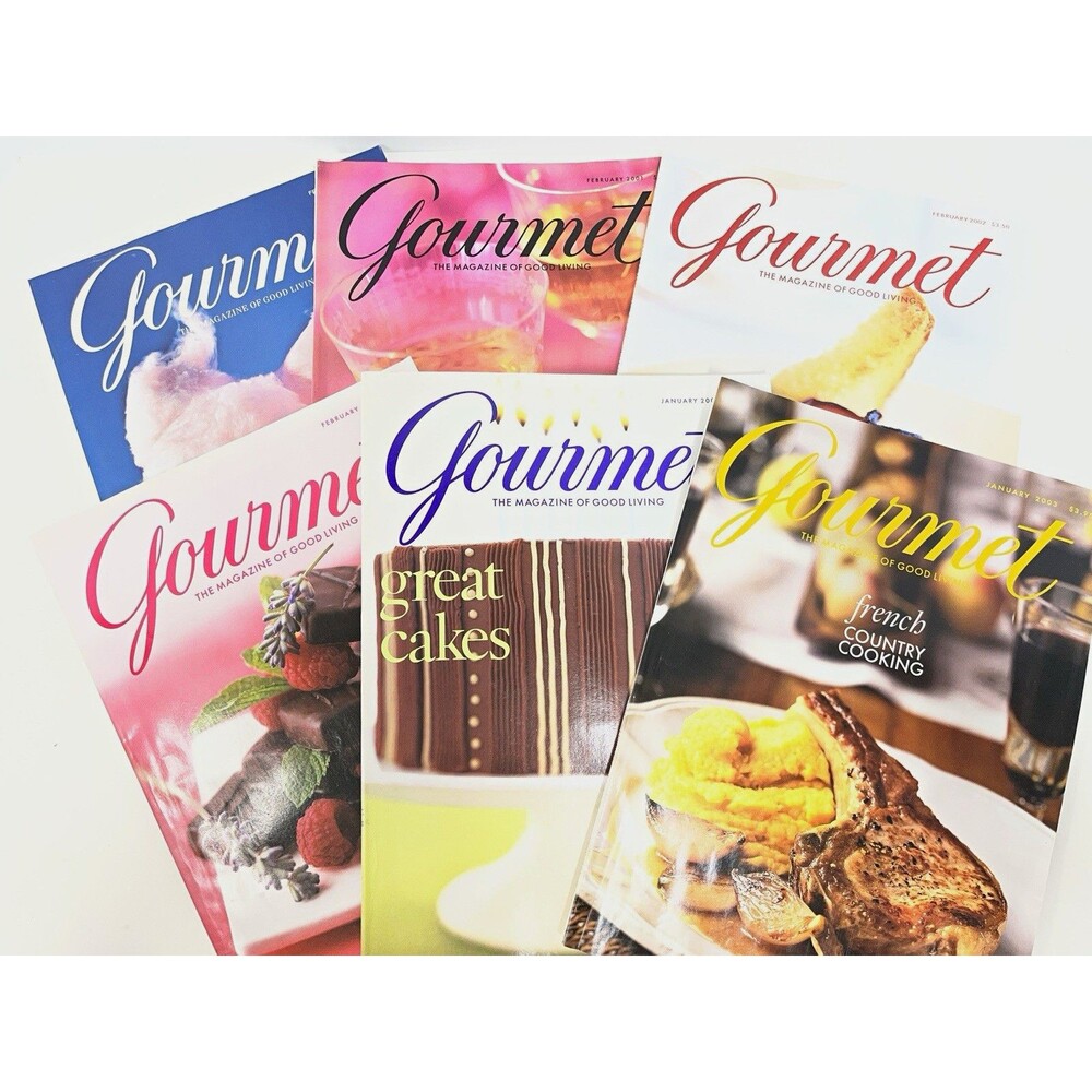 Gourmet Magazine Jan Feb 2000-2003 Lot 6 Issues Vintage Cooking Recipes Travel